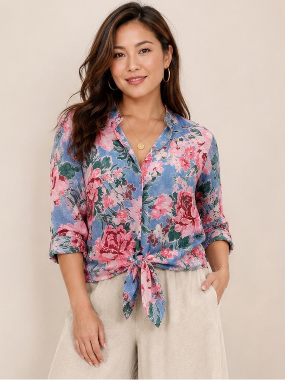 VINCE CAMUTO Floral Open Front Lightweight Cardigan Kimono Plus NWT